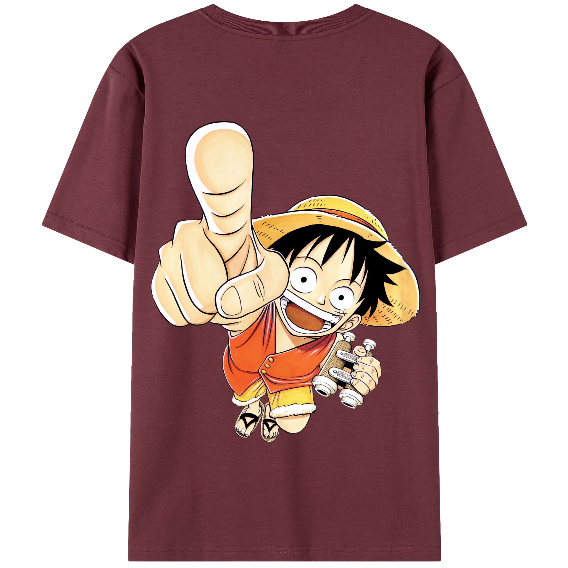 ワンピース モンキー・D・ルフィ ONE PIECE Monkey D. Luffy 綿100％半袖Tシャツ（背面プリント）